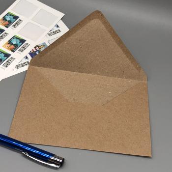 Umschlag C6 Papier Grußkarten kraft braun Klappe offen